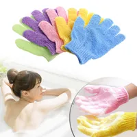 Bath Tools Accessories 5Pcs Shower Bath Glove Exfoliating Wash Skin Spa Massage Body Back Scrub Scrubber Drop Shipping Z0328