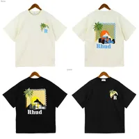 Men's T-shirts Top Craftsmanship Mens t Shirts Summer Fashion Designer Tshirts Street Casual Short Sleeve Beach Style Tees Cotton Printing Rhude Shirts 1-4OXQLUT5P