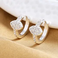 Hoop Earrings S925 Sterling Silver Women Luxury Eyes Zircon For Fashion Charm Wedding Gift Jewelry