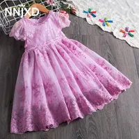Girl's Dresses Spring Summer Flower Girl Dress Lace Embroidery Dresses For Girls Party Dress Princess Wedding Dress Ball Gown Children Clothing P230327