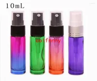 Storage Bottles 150pcs lot 10ml Gradient Colors Refillable Sprayer Mini Glass Atomizer Empty Perfume Bottle
