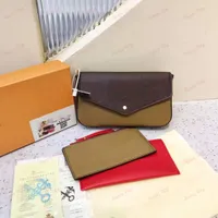 3-Piece Crossbody Bag Chain Envelope Package Wallet Designer Card Bags Printed Grid Purse Luxury Messenger Bag Letter Pack