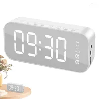 Decorative Figurines Alarm Clock Blue Tooth Speaker Creative Wireless 2 In 1 Mirror Radio Broadcast Card