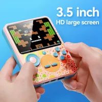 Portable Game Players G6 Retro Portable Mini Handheld Video Game Console 4-Bit 3.5 Inch Color LCD Kids Color Game Player Built-in 666 games power bank 230328