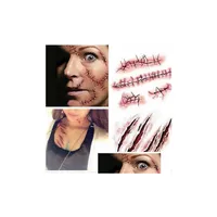 Other Event Party Supplies Halloween Zombie Scars Tattoos With Fake Scab Bloody Makeup Decoration Wound Scary Blood Injury Dhedf