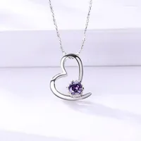 Chains Heart Shaped Pendant Female Korean Set Zircon Crystal Necklace Silver Color Simple Clavicle Chain