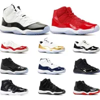 Mens Basketball Shoes 11s Concord 45 23 Platinum Tint Prom Night gym red 11 Bred womens trainers sports sneaker size 5 5-13 hsltra259B