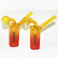 Nieuwe mini -glazen olie -brander Bong Hookahs met kleurrijke dikke glazen waterpijpbel voor rokende asvanger Quartz Banger Nagelkommen
