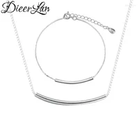 Necklace Earrings Set DIEERLAN Korean Geometric Round Choker Necklaces Charm Bracelet For Women Statement Bijoux 2023