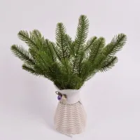 Decorative Flowers 10PCS Artificial Green Pine Branches For Garland Christmas Decoration And Home Garden Flower Arrangement Accessories