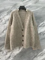 Women's Knits 2023 Autumn Winter Casual Women V Neck Mohair Wool Loose Sweater Cardigans Coat For Ladies Tutu