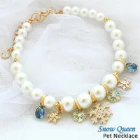 Handmade Dog Apparel pet accessories cat necklace Exclusive design snow queen diamond pearl poodle Maltese Yorkie208P