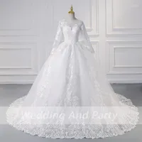 Wedding Dress Elegant Bridal Plus Size Long Sleeve Lace Gown White Muslim Ball Marriage Custom Made