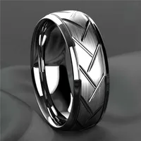 Factory Wholesale Multi Faceted Stainless Steel for Men and Women Silver Black Engagement Ring Birthday Gift