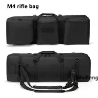 Hunting 85CM Dual Rifle Gun Bag for M4 Rifle Backpack Airsoft Gun Case Tactical Outdoor Magzine Pouches with Shoulder Strap Q0721295S