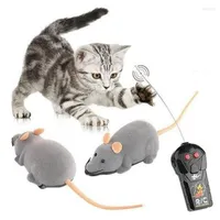 Cat Toys Funny Electric Toy Wireless Remote Control Simulation Mouse With Pink Ear For Cats Pets Playing