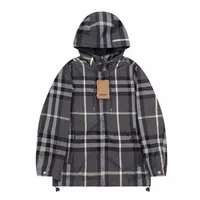 Mens Jacket Burbrerys Coat Autumn and Winter 2023 New Plaid Stripe Windbreaker for Men Women Simple Versatile Trend HQ2O