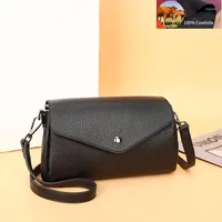 Evening Bags Fashion Design Shoulder Bag Women's Genuine Leather Cowhide Ladies High Quality Messenger Internal Zippered Compartment