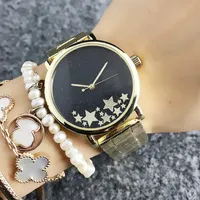 Fashion M design Brand women's Girl Star style Metal steel band Quartz Wrist Watch M62295v