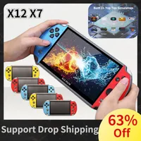 Portable Game Players X12 7.1inch Pro Retro Handheld Video Game Console IPS Screen Built-in 10000Classic Games Portable Game Players X7 4.3 inch 230328