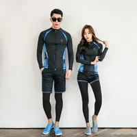 Wetsuits Drysuits Men's Long Sleeve Zip Front Rashguard 3pcs set Swimsuit Full Body Dive Surf Snorkeling Suits Women 5pcs Yoga Fitness Jogger Suit 230328
