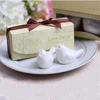 200pcs lot100 pairs Love Bird Salt & Pepper Shakers Mills Wedding Party Favor Gift Kitchen Tools Caster box Packing2956