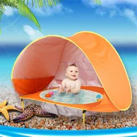 Baby Beach Tent Portable Waterproof Build Sun Awning UV-protecting Tents Kids Outdoor Traveling Sunshade Play House Toys XA213A LJ1895