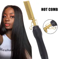 Hair Straighteners 2 in 1 Comb Electric Curler Wet Dry Use Flat Irons Heating For Black 230328