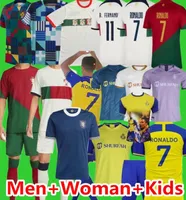 AL Nassr FC Soccer Jerseys 2022 Portugal Cr7 Men Kids Women Ronaldo Bernardo Joao Felix Child Football koszule chłopcy 23 23 Długie rękawie Szkocja 150th