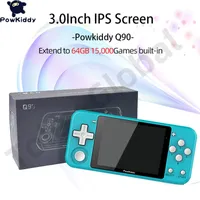 Portable Game Players Tolex Powkiddy Q90 3.0Inch IPS Screen Retro Video Game Console Portable Mini Simulators Handheld Game Players 64G 15000Games 230328