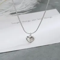 Chains Silver Color Shell Heart Pendent Necklace For Women Creative Elegant Party Jewelry Dz620