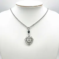 Pendant Necklaces Gothic Punk Style Hollow Heart Cross Pendant Necklace Religion Dark Art Goth Necklaces For Women Rock Metal Gifts P230327