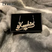 Pendant Necklaces DOREMI 316L Stainlesss Custom Name Necklaces Pendant Letters Necklace for Women Custom Chain Jewelry Children Personalized Gold 230328