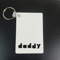 Promotion Double Side Printing Sublimation Blank MDF Dad Mom Pendant Keychain For Father's Or Mother's Day Gifts198R