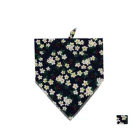 Dog Apparel Personalized Floral Printed Flower Bandana Tie On Pretty In Black Daisy Pet Scarf Accessories Drop Delivery Home Garden S Dh9G3