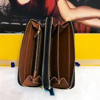 Double zipper Zippy Wallet the most stylish way to carry around money cards coins famous men leather purse card holder long busine222o