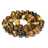 Stone 8Mm Accessories Wholesale 4 6 8 10 12Mm Tiger Eye Round Natural Loose Beads For Woman Jewelry Making Diy Bracelet Necklac Dhgnn