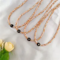Choker 2023 Fashion 26 Initial Letter Necklace For Women Simple Shining Crystal Beads Female Clavicle Chain Jewelry