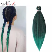 Nicole Pre Stretched Straight Crochet Hair Easy Jumbo Braids Ombre Heat Resistance Synthetic Fiber Hair Extension 26 Sh338p