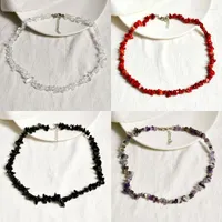 Chains Gravel Necklace Natural Stone Womens Fashion Jewelry Material For Women