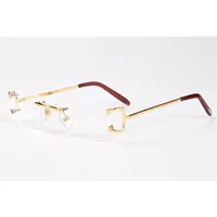 mens sports sunglasses for men buffalo horn glasses 2020 fashion rimless vintage retro glasses eyeglasses gold silver metal clear 209W