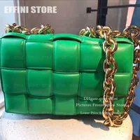 Handbag Purse Fashion Shoulder Luxurys Designers bags Women Padded Plaid Genuine Leather Big Chain Woven Pillow Crossbody Bag 2021322e