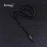 Komi Whole Catholic Orthodox 8mm Wooden Rosary Beads Brand Necklaces Religious Jesus Praying Necklaces Beads Jewelry1205o