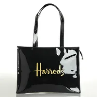 Horizontal Edition PVC Reusable Shopping Bag Eco-friendly London Lady Shopper Bag Large Capacity Waterproof Handbag Shoulder Bag260x
