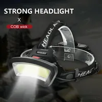 8000LM COB Powerful Led Headlamp Waterproof Head Light USB Rechargeable 4 Modes Camping Torch Ligh 18650 Battery312G