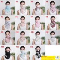 Floral Printed Scarf Face Mask AntiUV Chiffon Scarf Outdoor Sports Cycling Face Mask Women Summer Neckerchief Face Mouth Cover CGY231