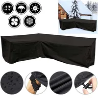 Outdoor V Shape Corner Sofa Cover Waterproof Sofa Protective Cover All-Purpose Home Garden Rattan Furniture Dust Covers Black261T
