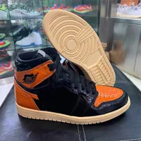 2023 Basketball shoes 1 High OG SHATTERED BACKBOARD 3.0 Outdoor Shoes Black Pale Vanilla-Starfish Men Sports Sneakers 555088-028