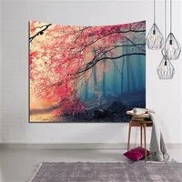 LYN&GY Snow Mountain Ocean Scenic Sky Moon Nature Tapestry Home Decorative Forest Wall Tapestry Hanging Wall Carpet Customizable 1209i