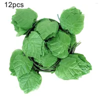 Decorative Flowers 12 Pack Fake Vines Artificial Ivy Garland Green Hanging Plants Faux Greenery Leaves Bedroom Decor For Home Garden Wall
